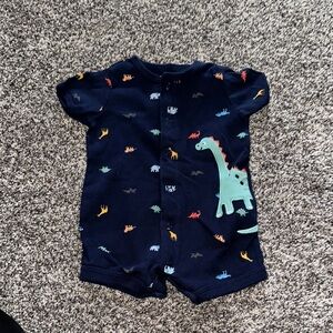Navy Blue Dinosaur Graphic Bodysuit One Piece